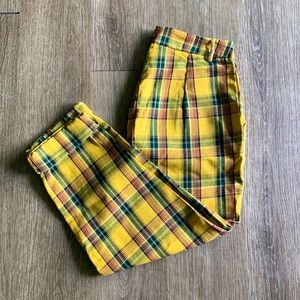 Yellow plaid trousers
